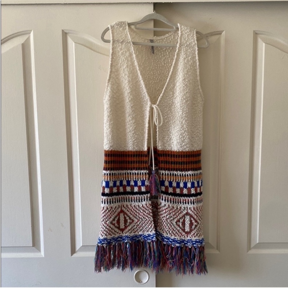 DANNYTEX Bohemian Knit Vest with Fringe. Size S